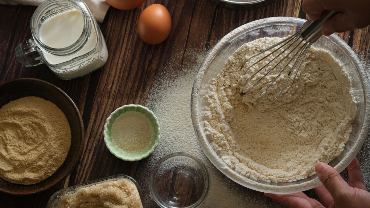 Baking ingredients for khapli wheat biscotti