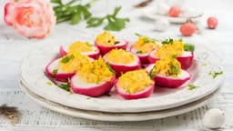 Beet-Dyed Deviled Eggs