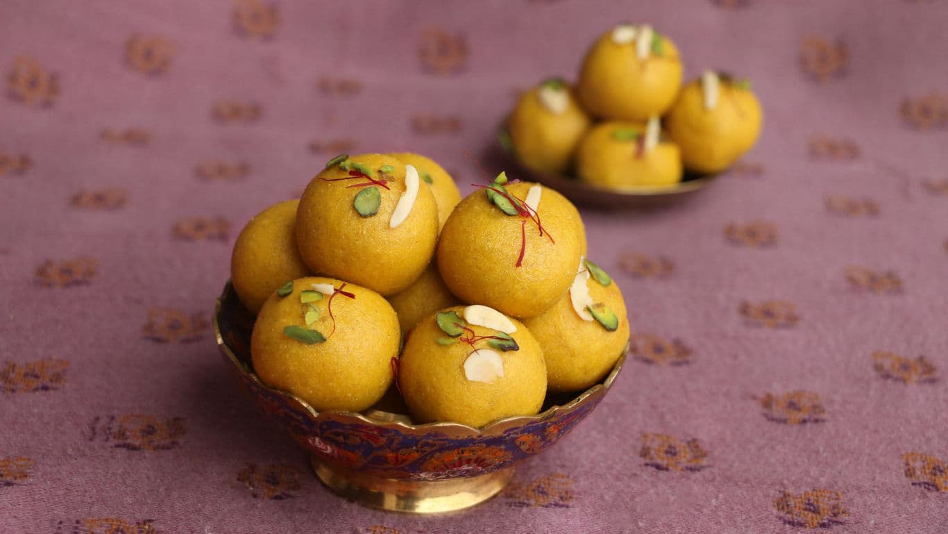 Traditional Indian Sweets in Decorative Bowl