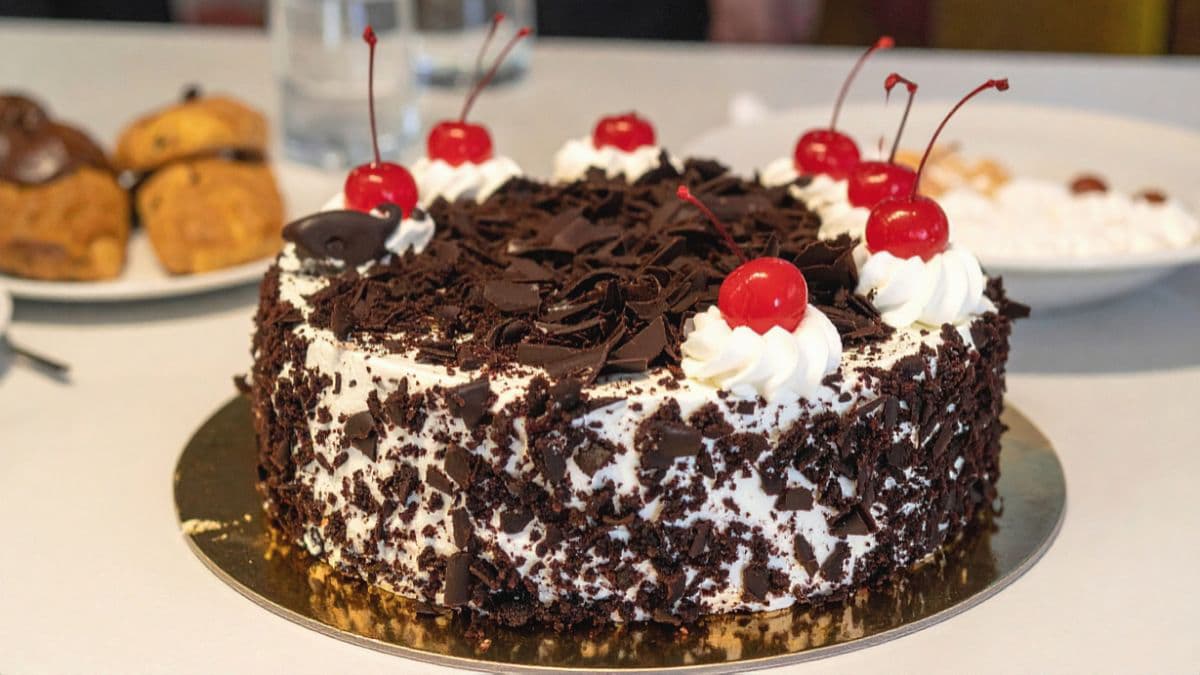 Black Forest Cake on the table.