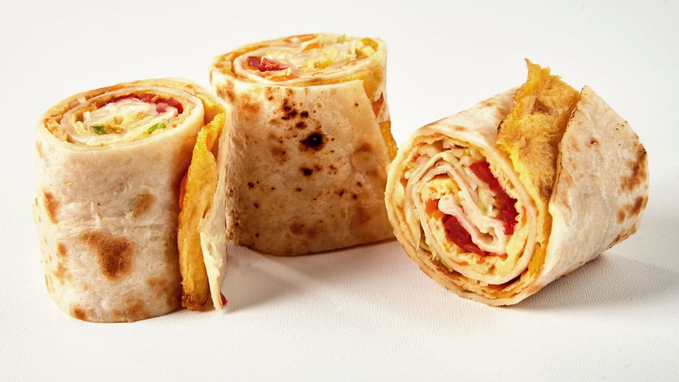 Fresh tortilla wraps with vibrant fillings