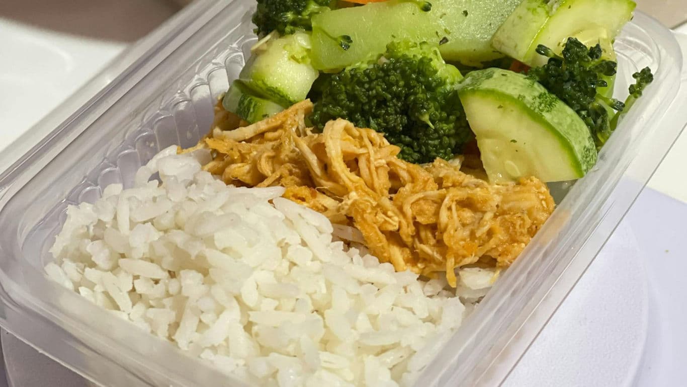 Healthy meal prep with rice and vegetables