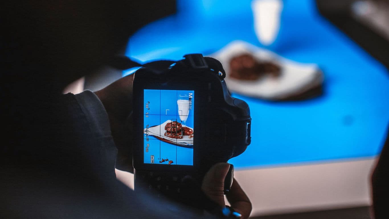 Camera shooting food.