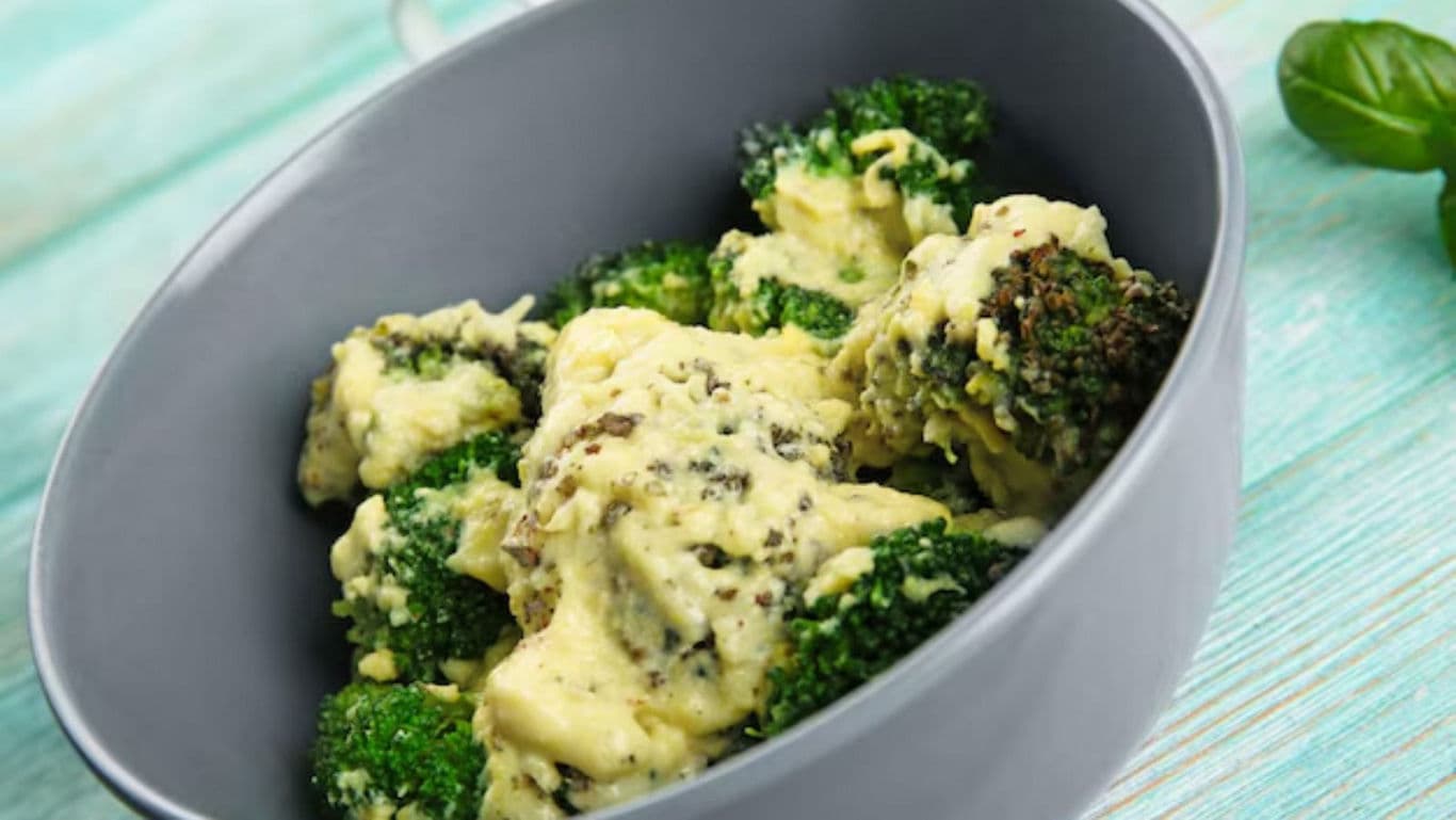 Broccoli and Creamy Sauce in Bowl