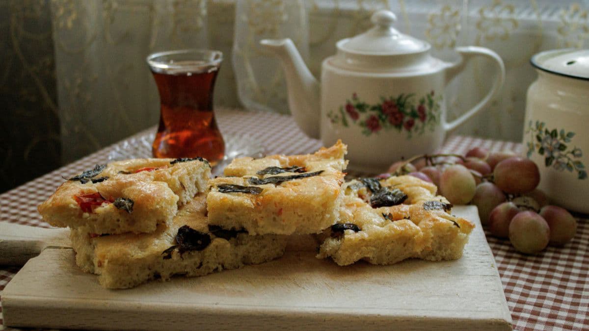 Pieces of focaccia