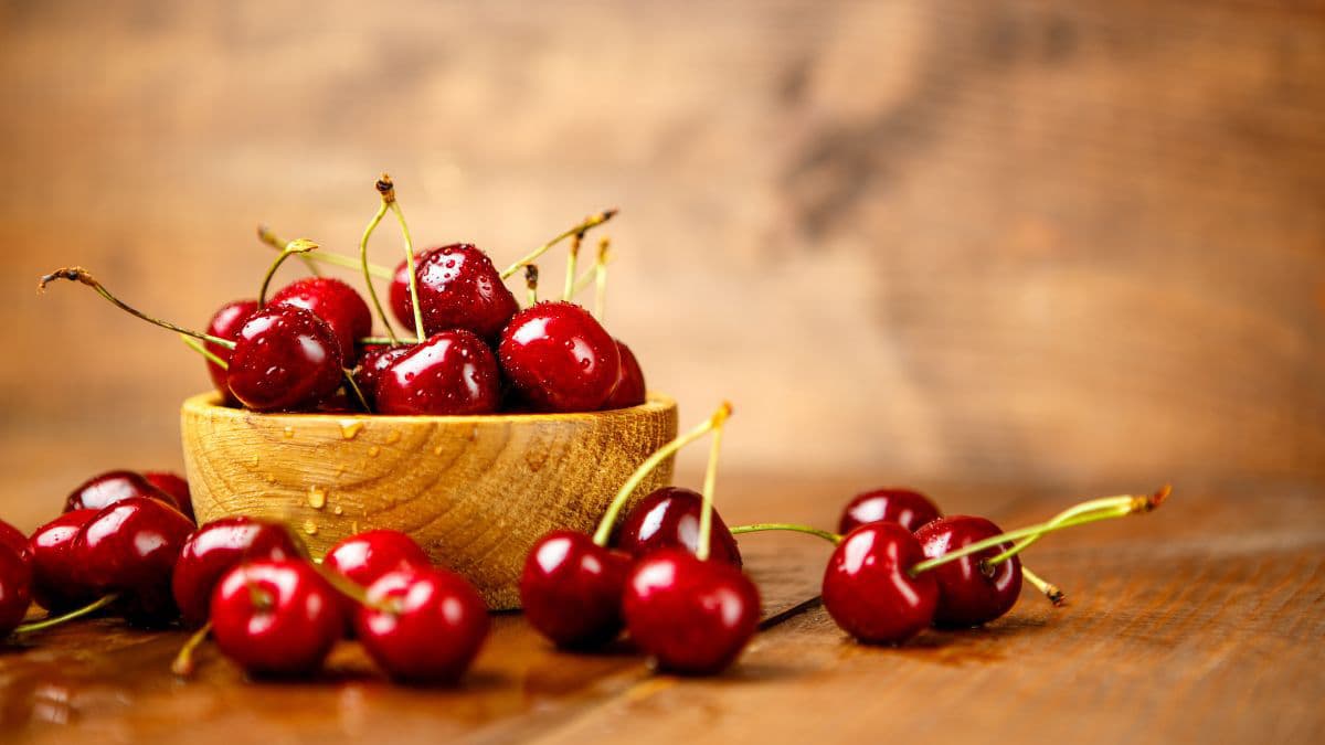 Cherry in a basket
