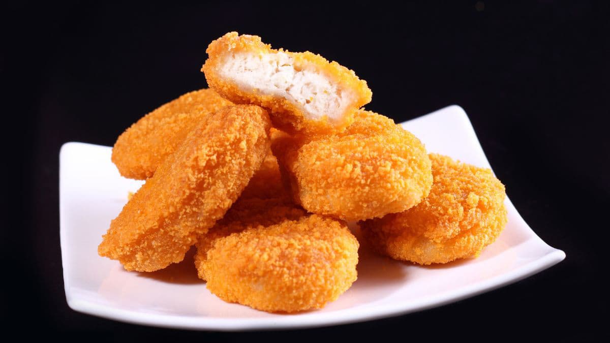Chicken nuggets on a plate