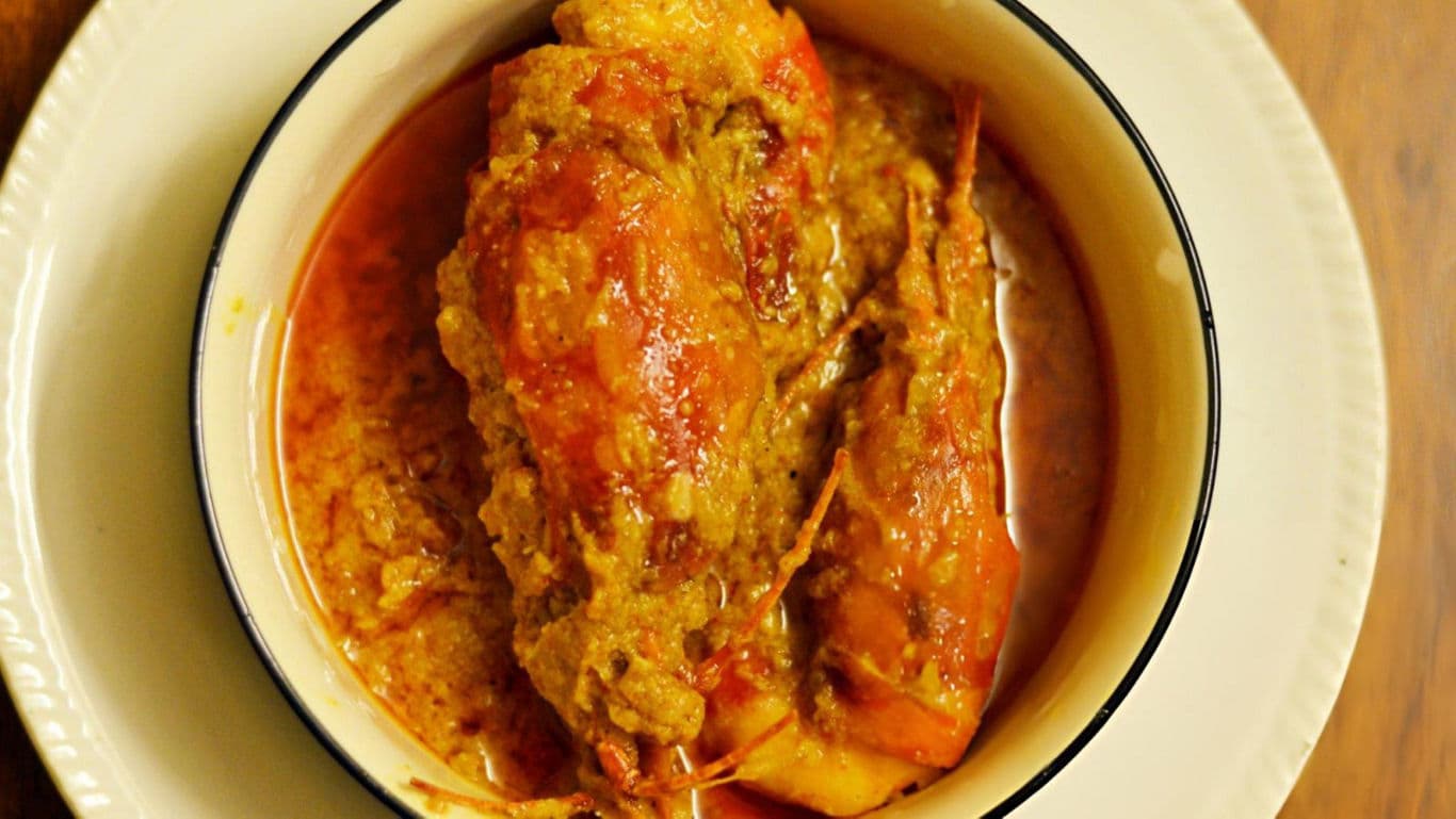 Spiced Crab Curry Served in White Bowl