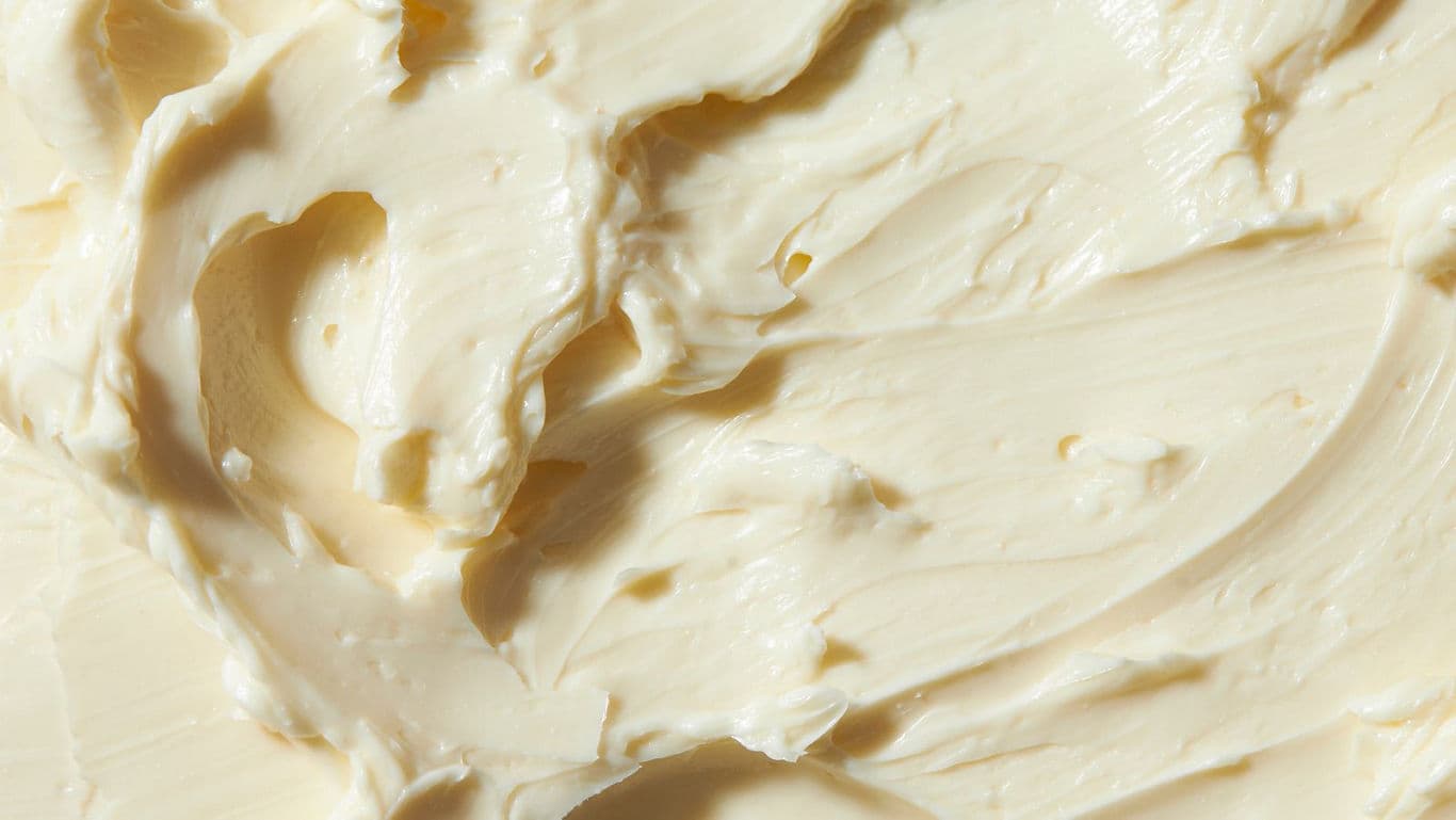Close-up of creamy whipped butter texture