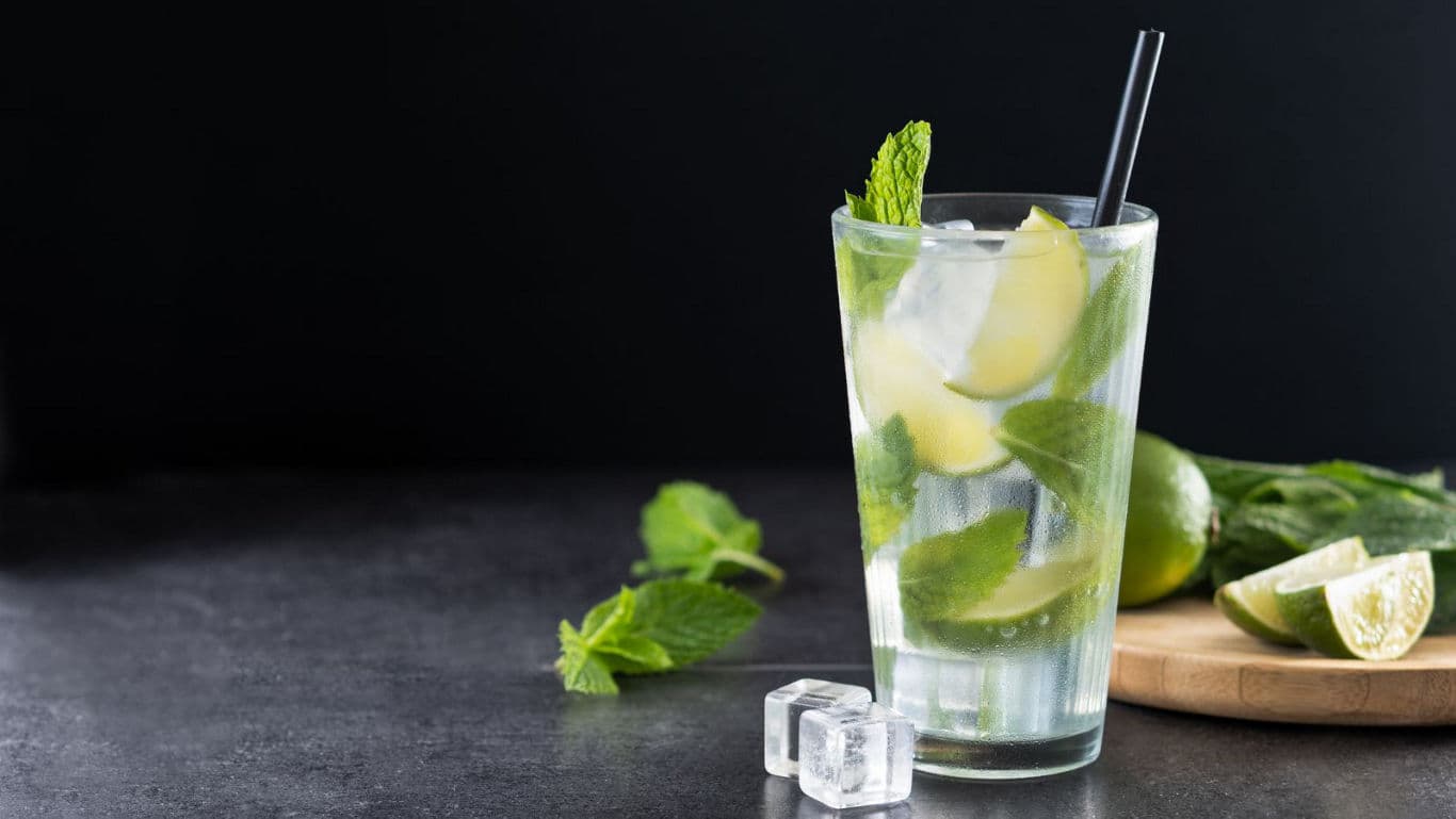 Refreshing Mojito Cocktail with Lime and Mint Leaves