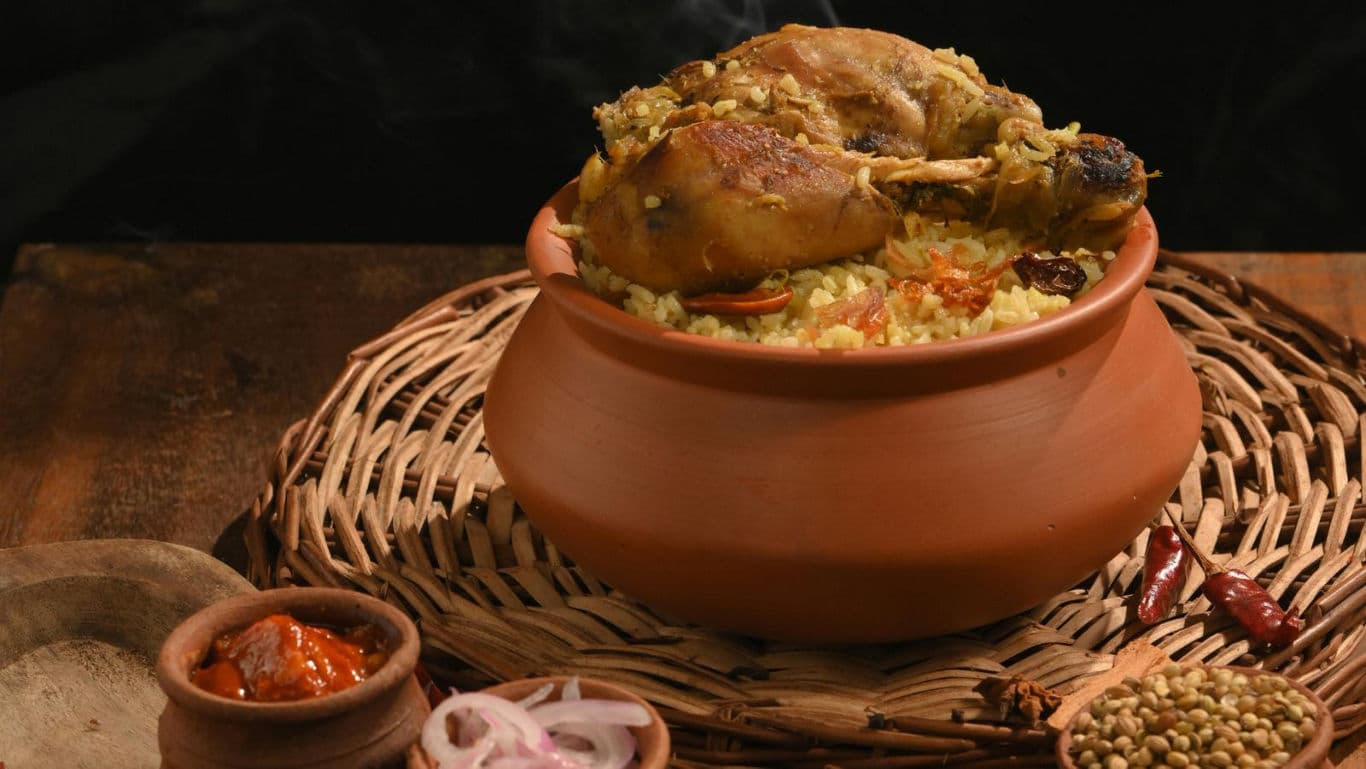 Closeup of biryani