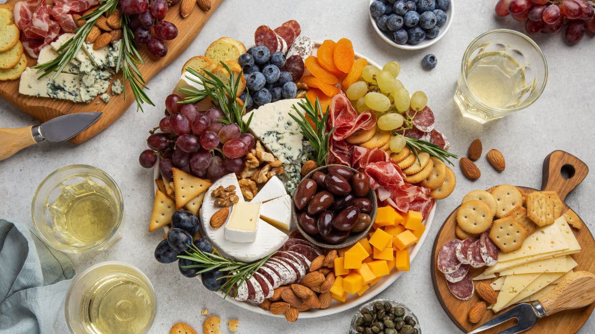 table of charcuterie boards