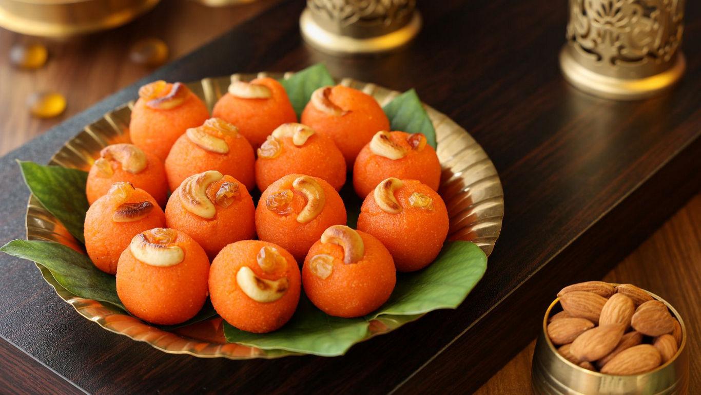 Traditional Indian sweets on festive table