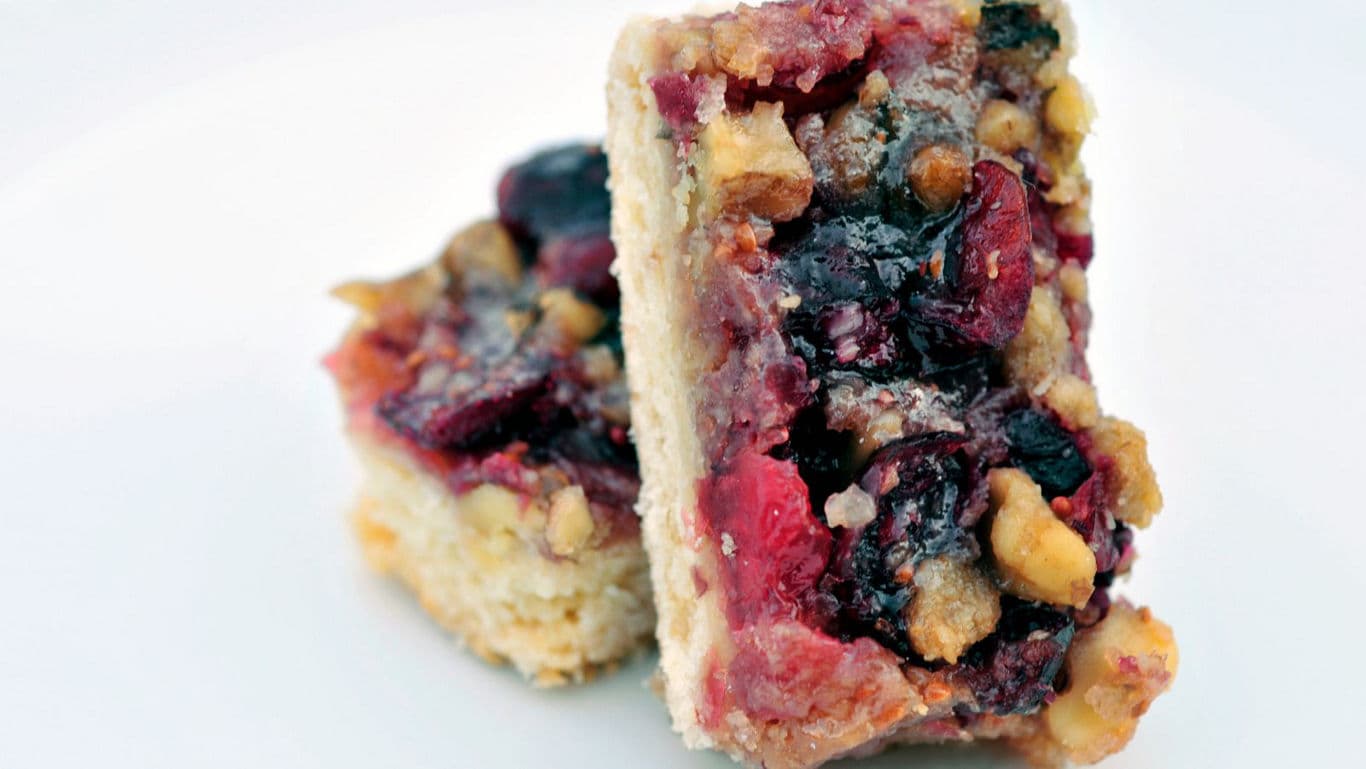Close-up of Fruit and Nut Dessert Bars