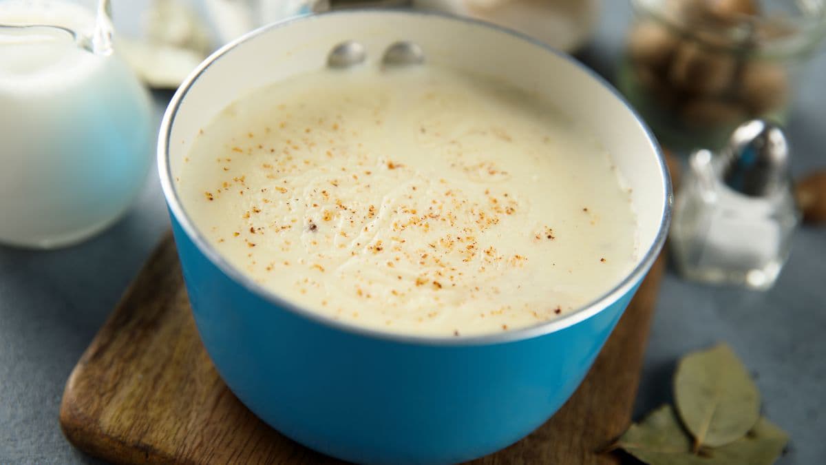 Big bowl of bechamel sauce
