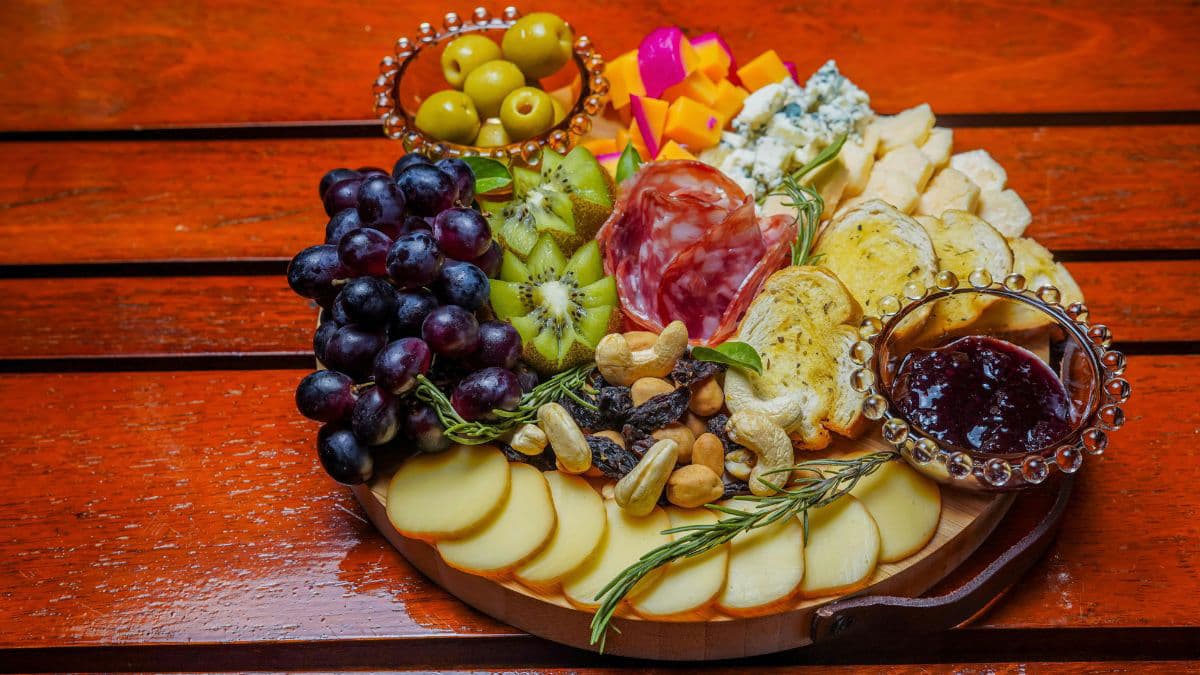 Colourful charcuterie board