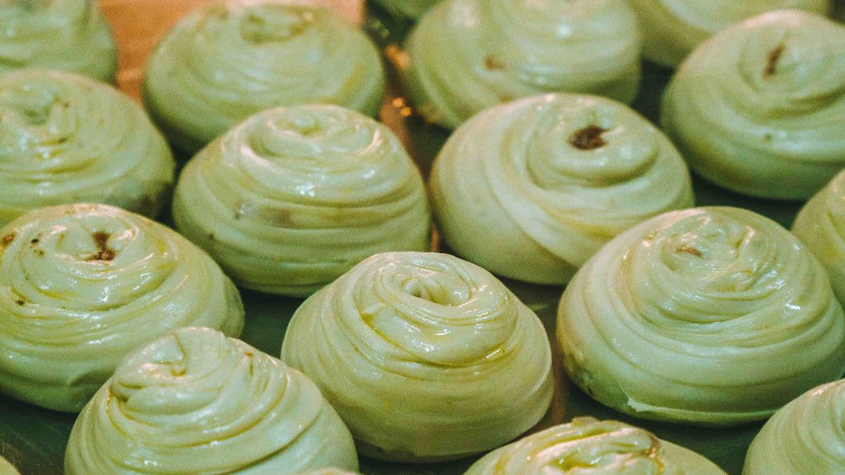 line of coiled dough