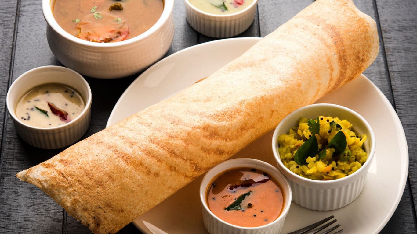 Dosa with condiments