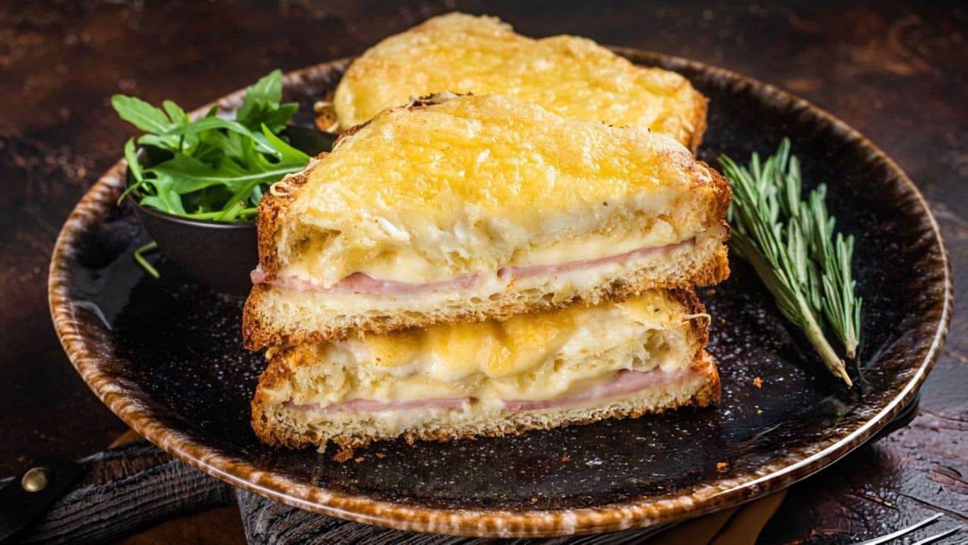 Grilled Ham and Cheese Sandwich with Greens