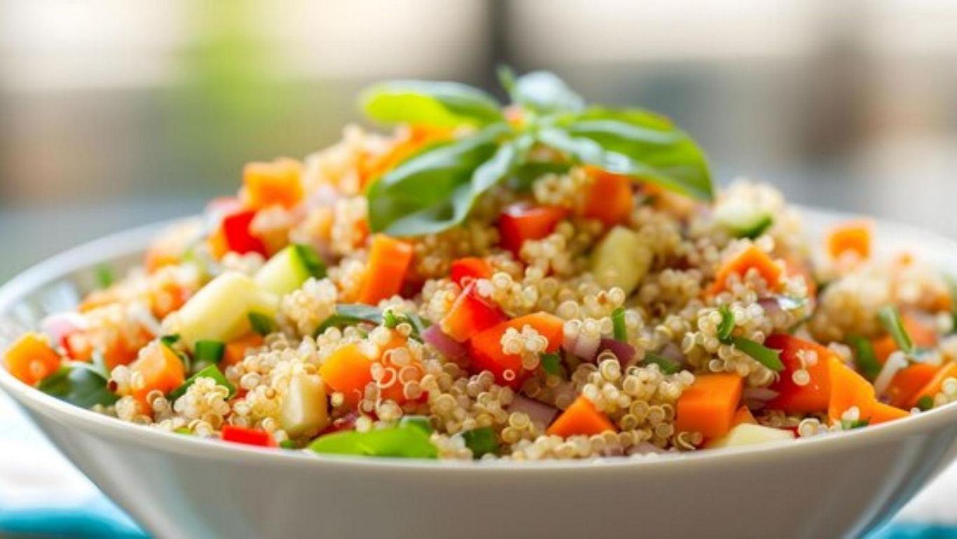Fresh quinoa salad with colorful vegetables