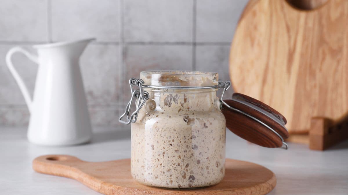 a full jar of starter