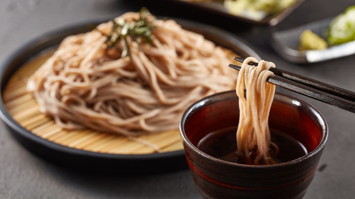 Noodles on a chopstick