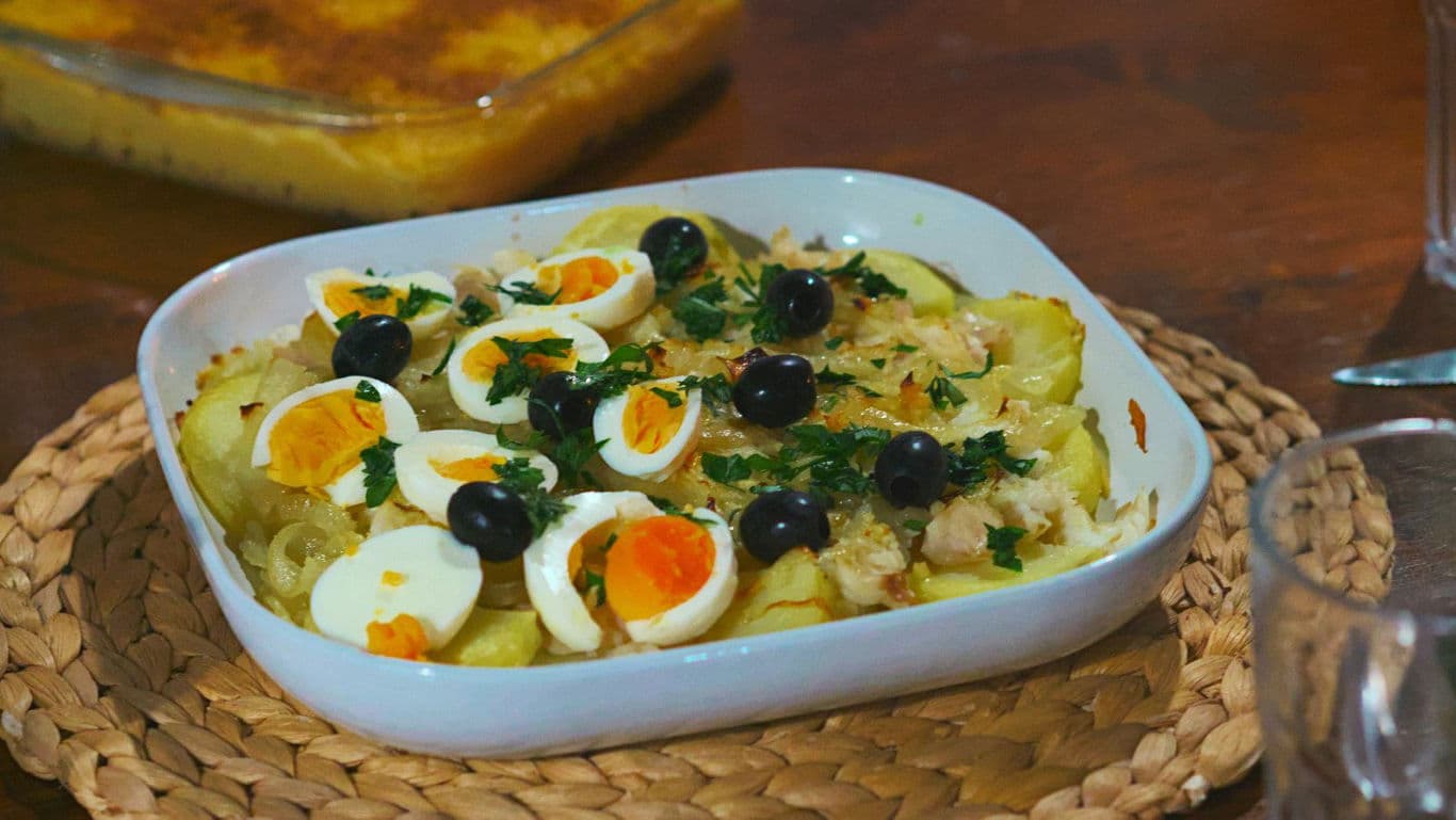 Dish with Bacalhau