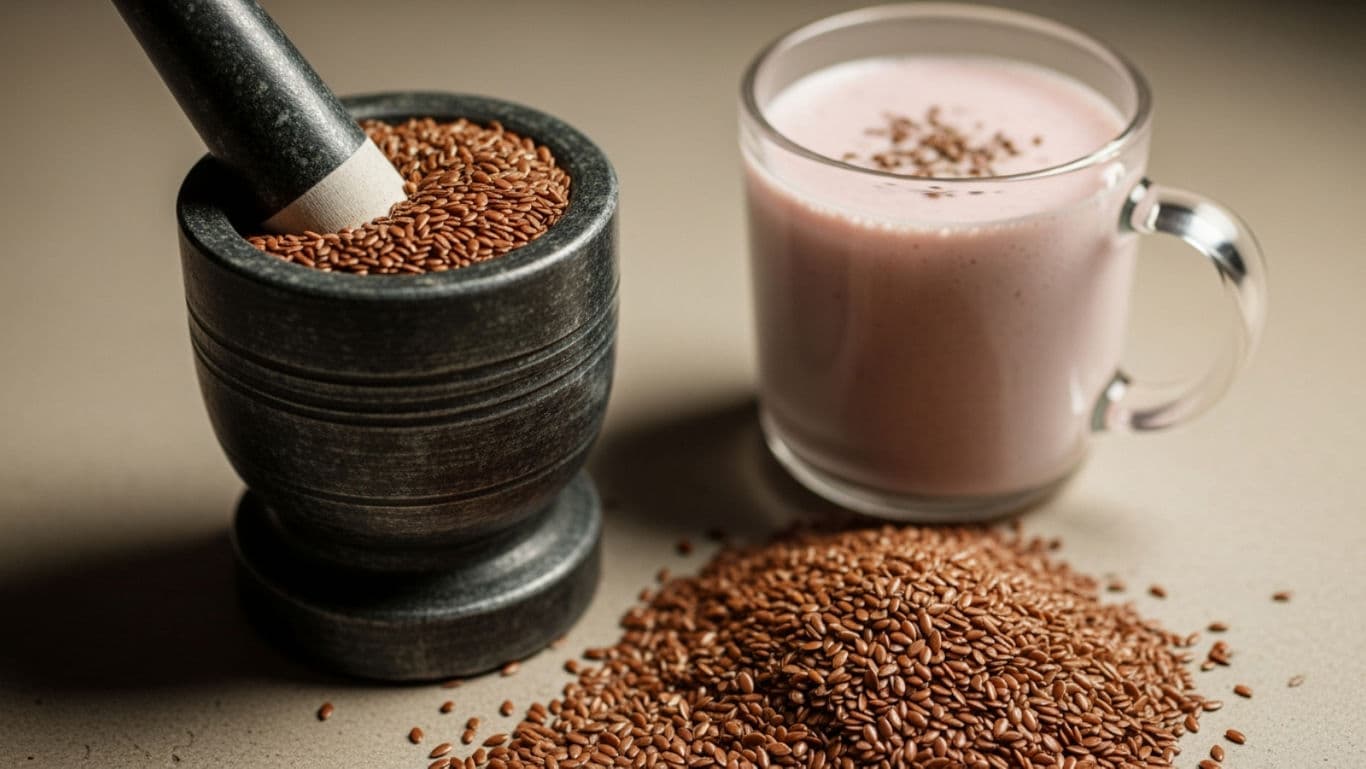 A big bowl of Flax Seeds and Chia Seeds