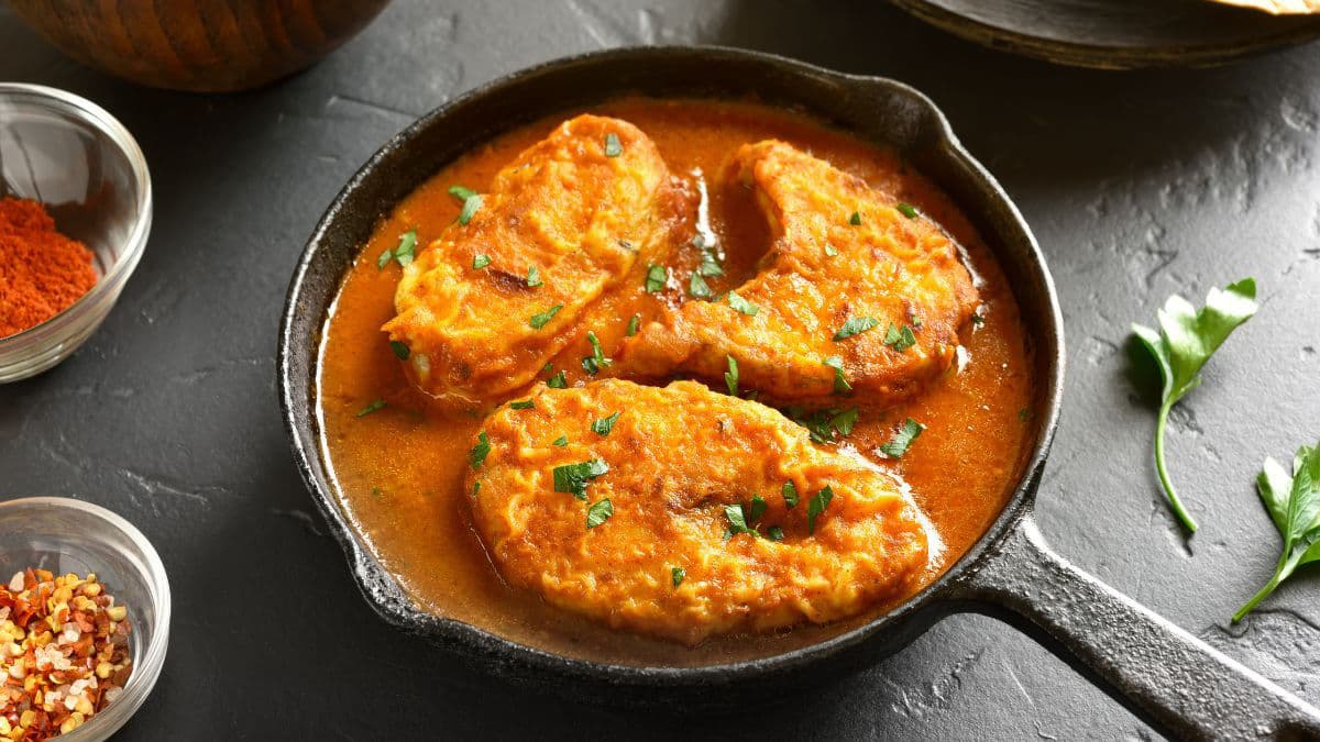 pan of fish curry
