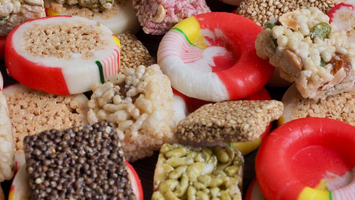 Korean candies and puffed rice snacks