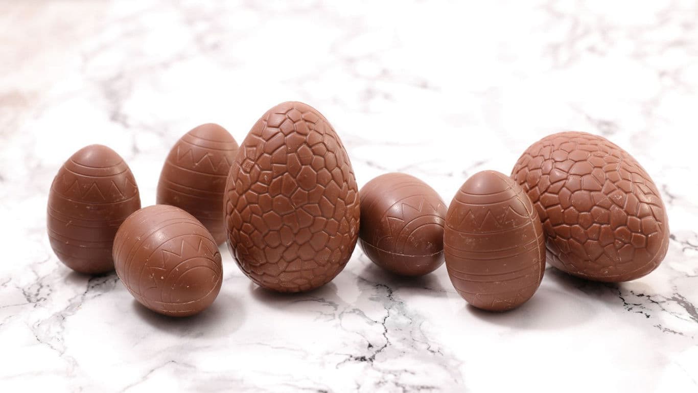 Assorted Chocolate Easter Eggs on Marble Surface