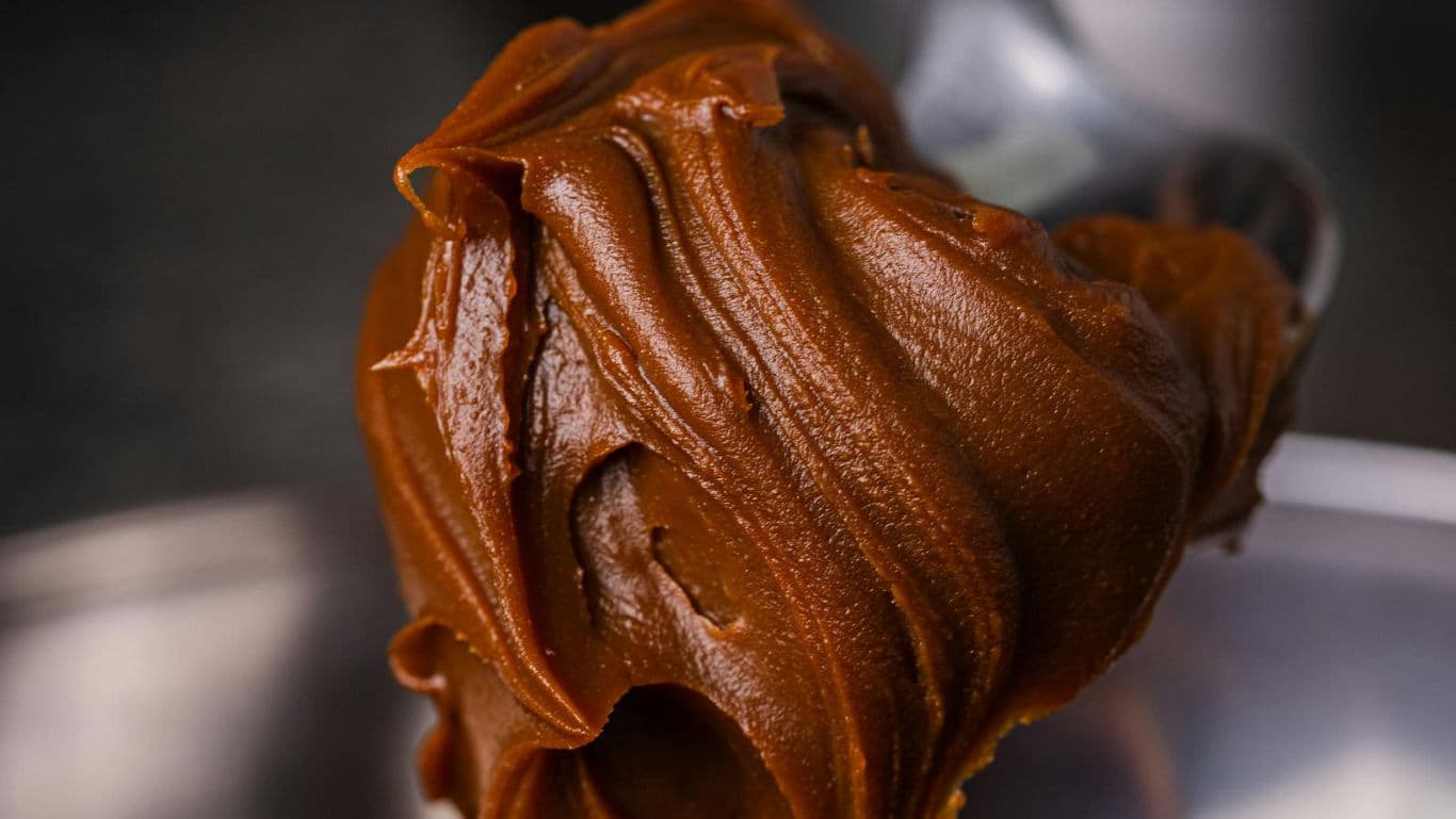 Close-up of creamy chocolate spread