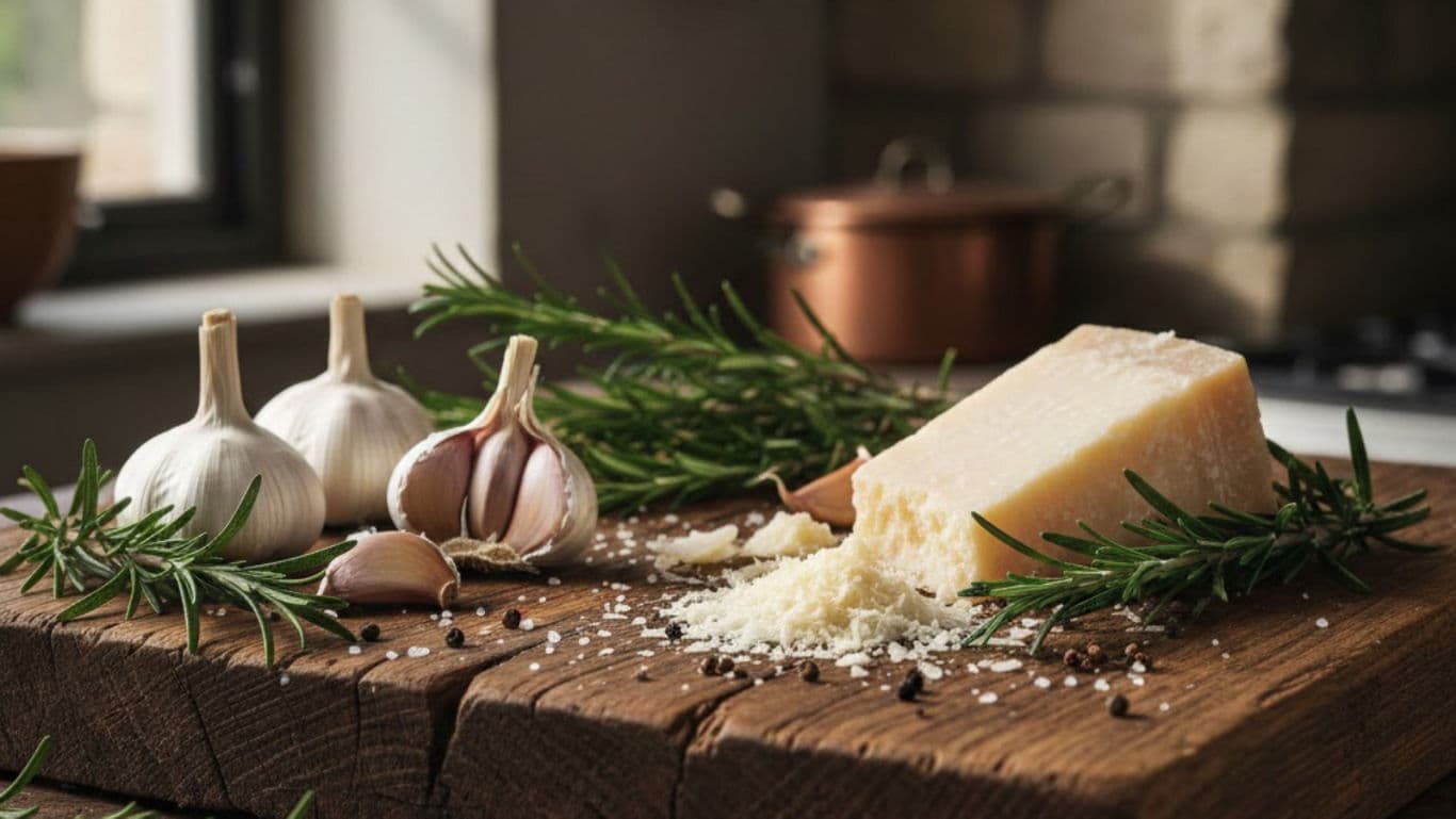 Garlic, rosemary parmesan