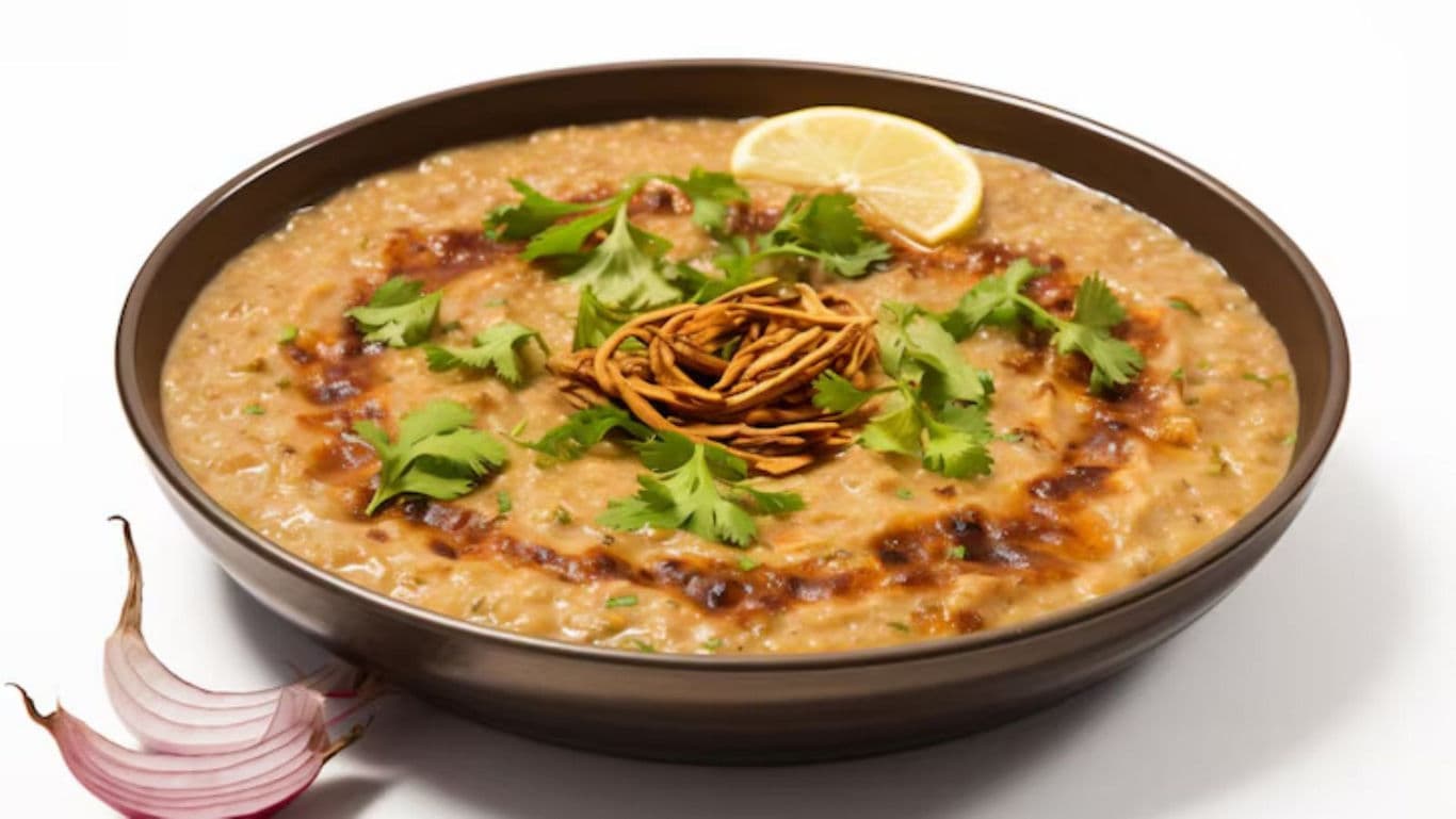 Traditional Indian Dal Served with Garnish and Lemon