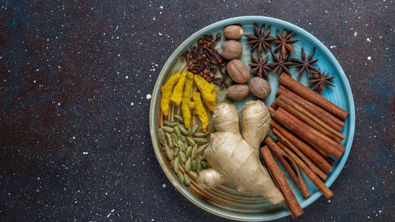 Assorted Spices on a Ceramic Plate
