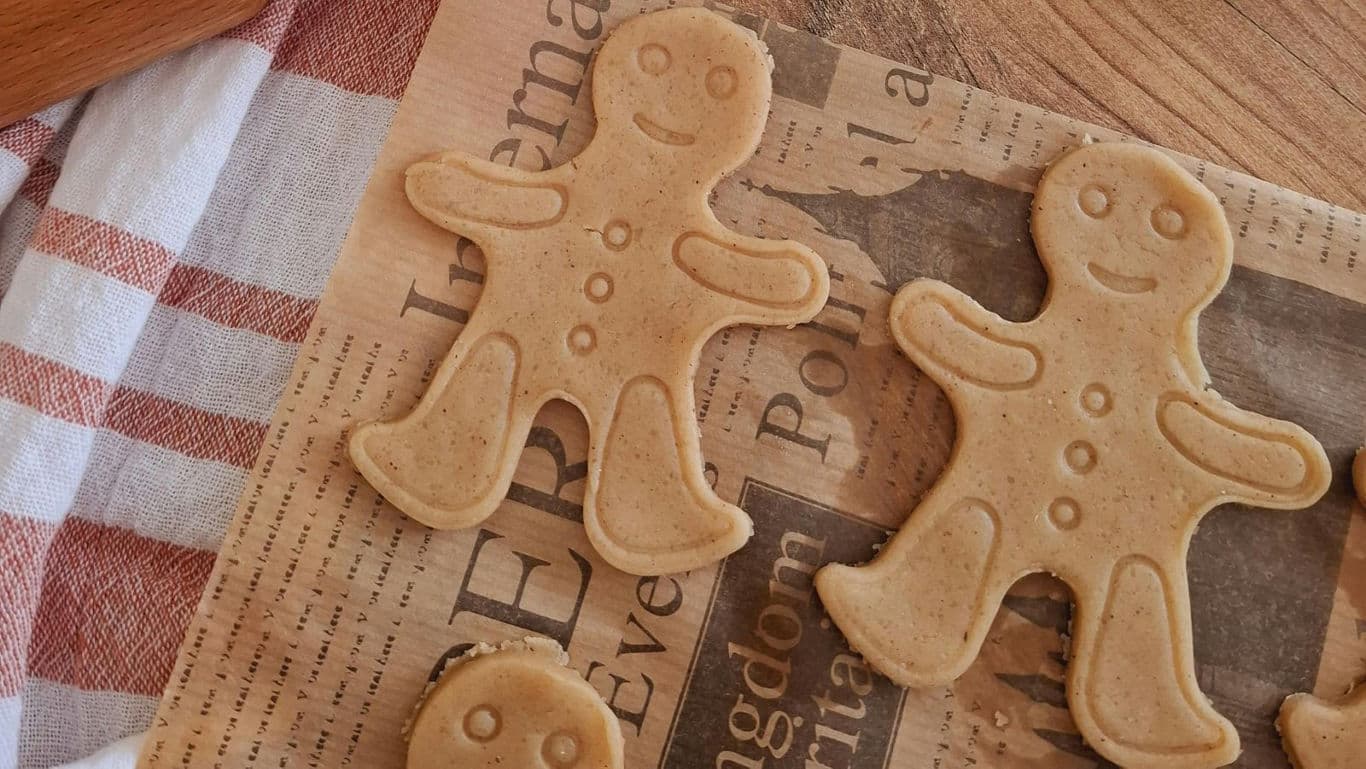 Gingerbread cookies on rustic table