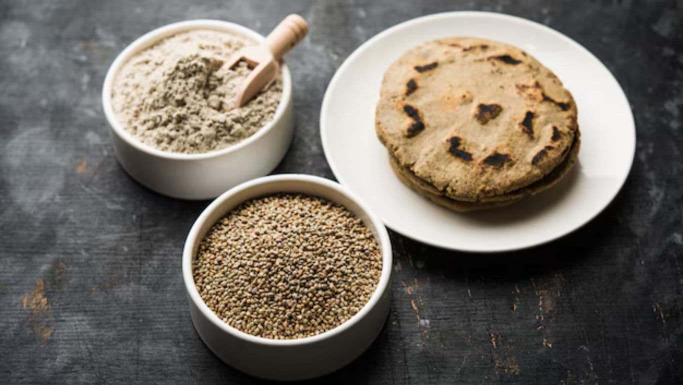 Traditional flatbread with grains and flour