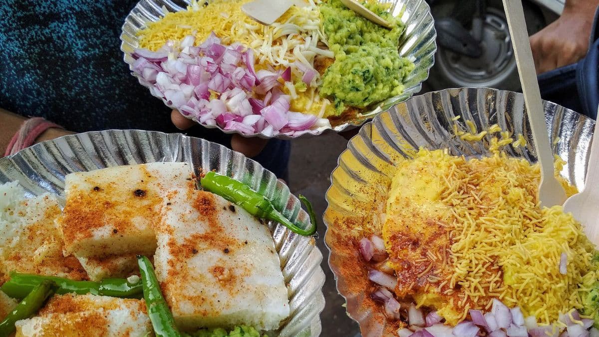 Gujarati street food plates
