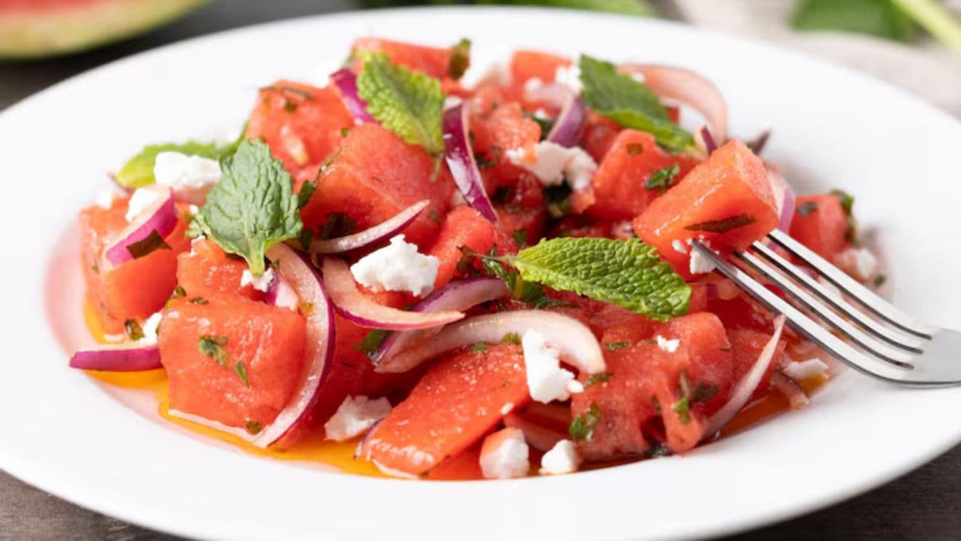 Fresh Watermelon Salad with Feta and Mint