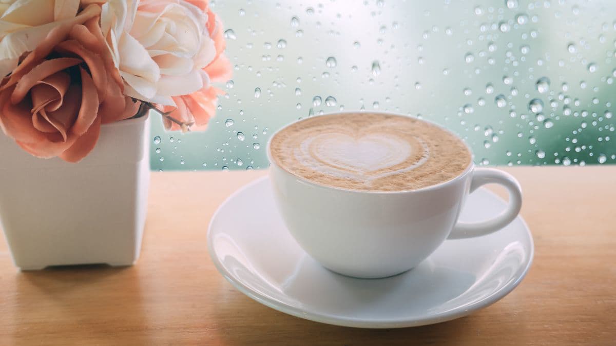 coffee cup with flowers