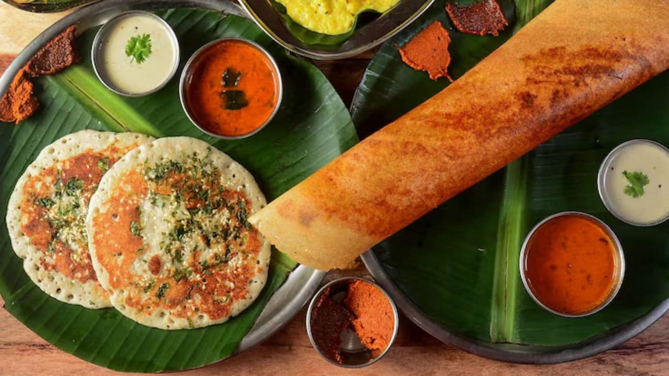 South Indian Dosa and Uttapam Meal