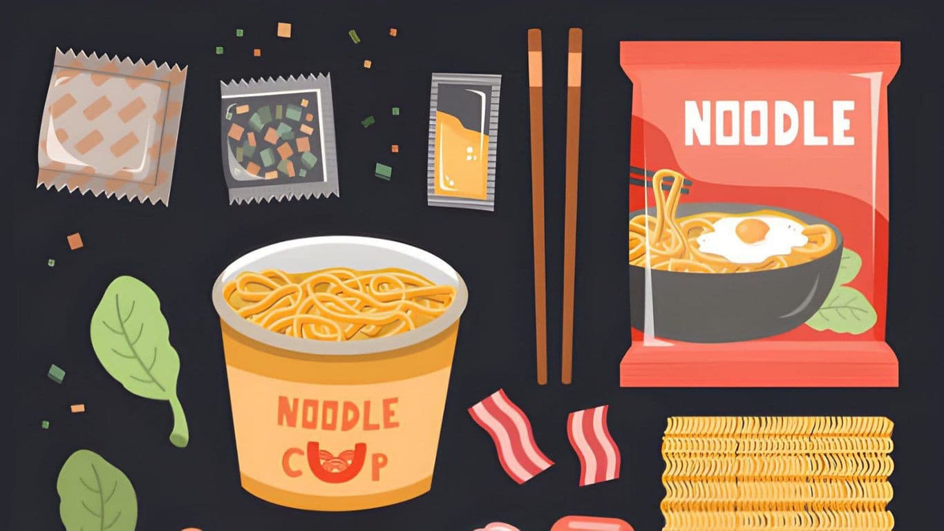 Instant noodles graphic.