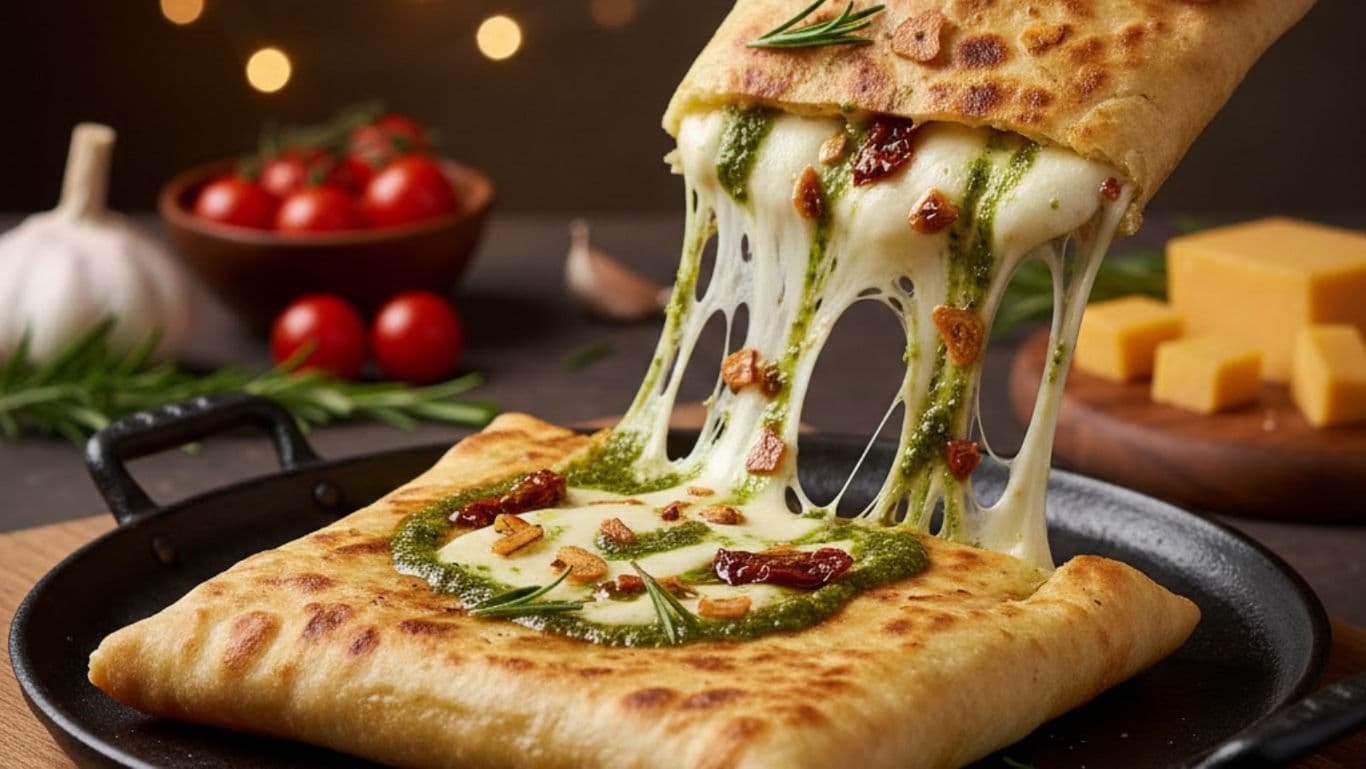 Italian-inspired cheese paratha 