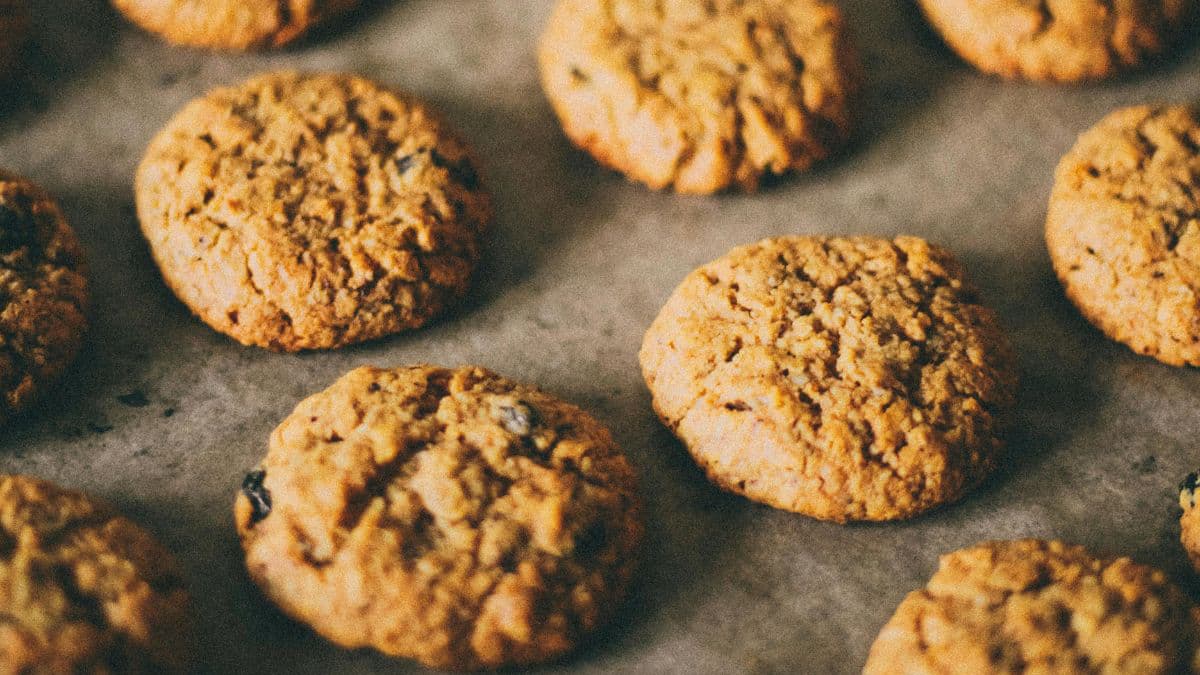 jowar cookies in a line