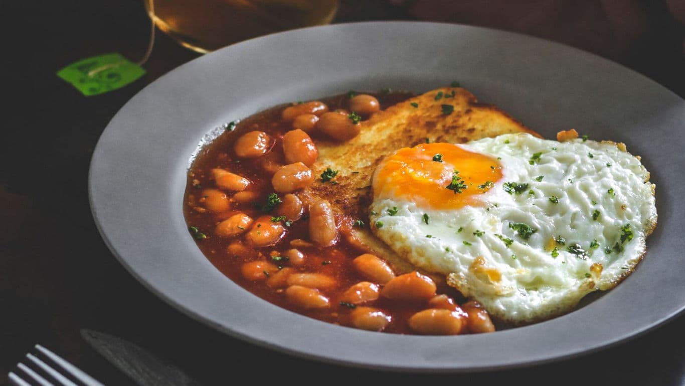 Fried Egg With Beans On Toast