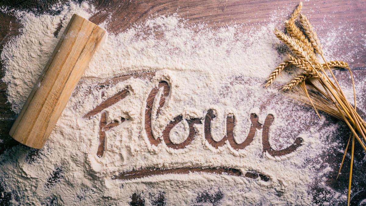 Flour spread on the table