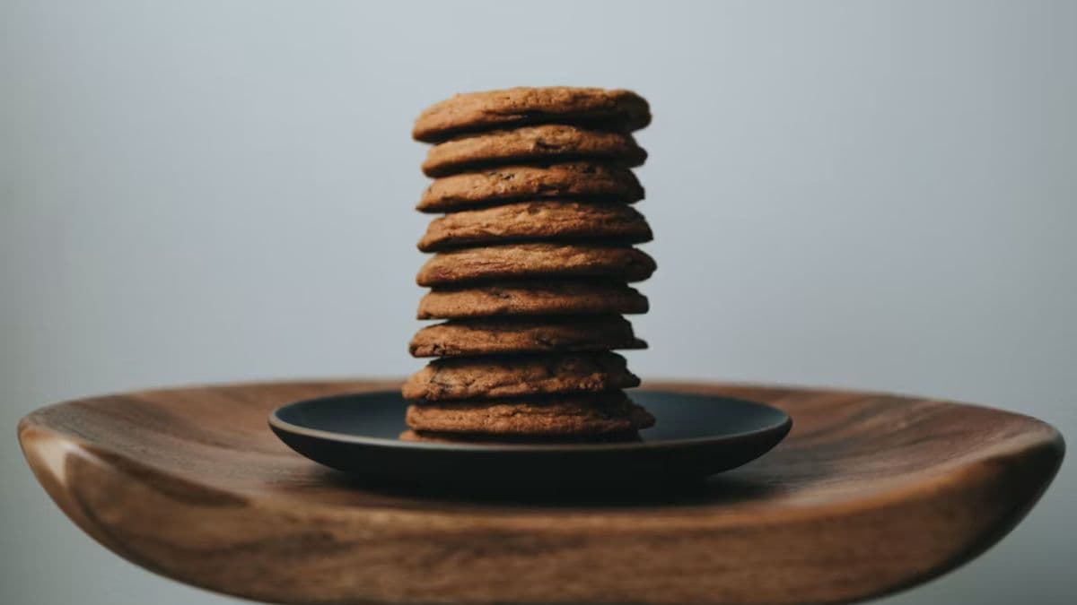 Stack of ginger spice khapli atta cookies