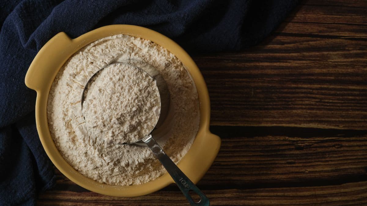 Flour in a container