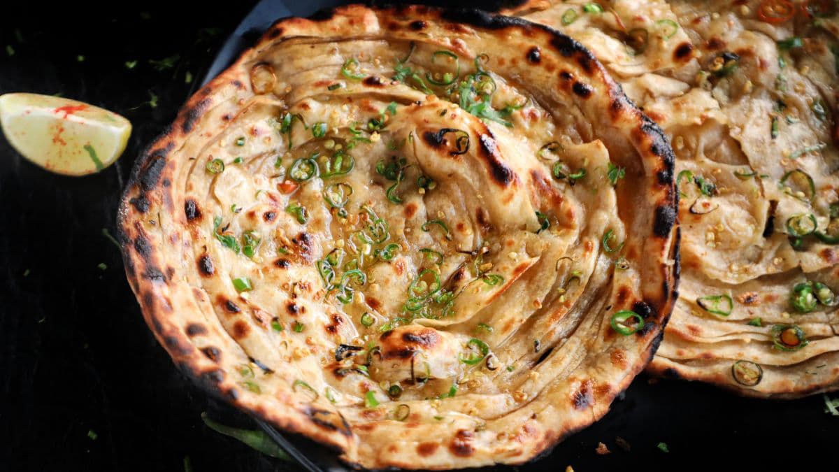 2 green chillies laccha paratha