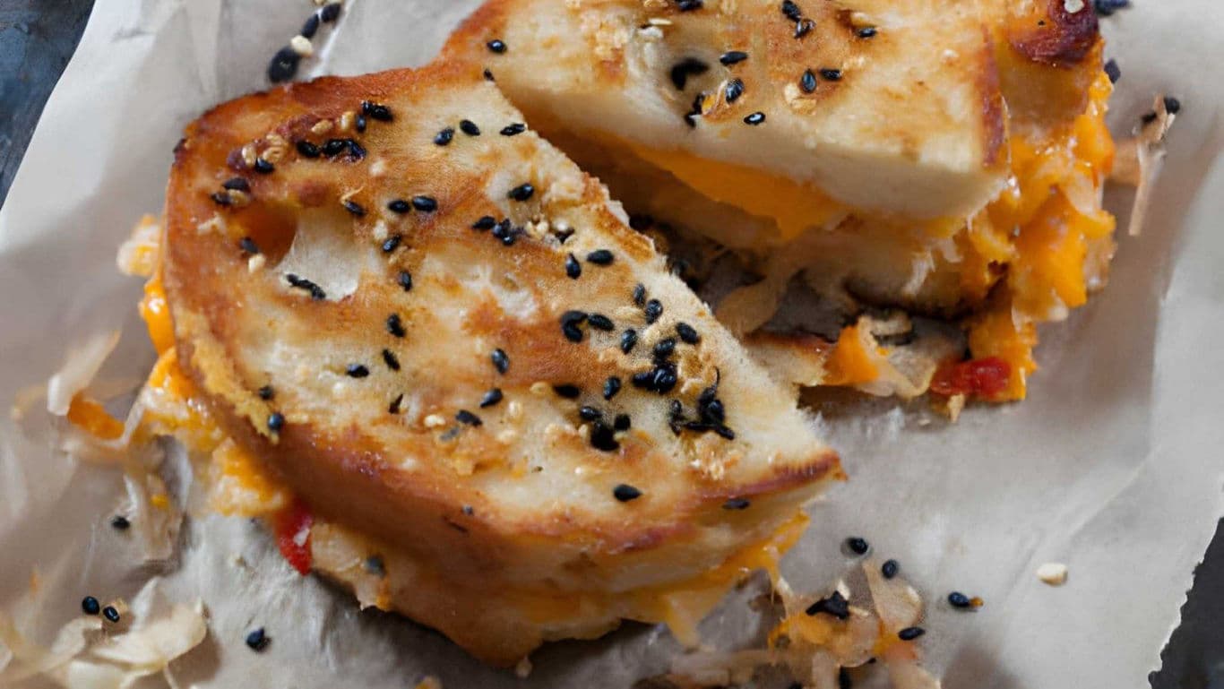 Grilled Cheese Sandwich with Sesame Seed Crust